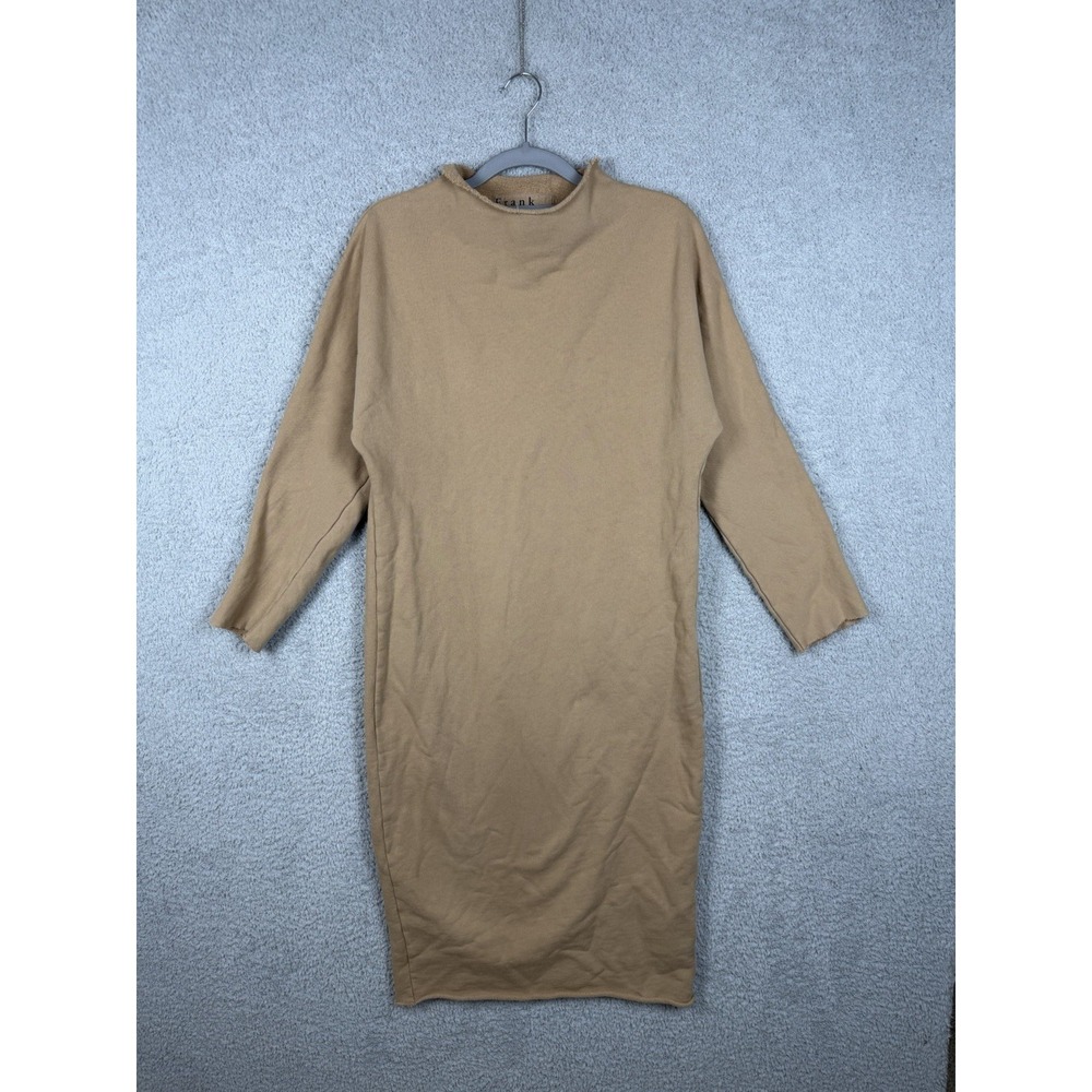 Frank & Eileen Isabelle Funnel Neck Dress Camel Triple Fleece Size S